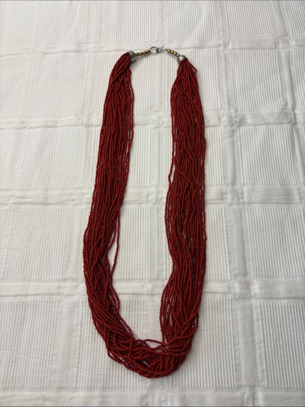 Vintage Handcrafted Multi-Strand Coral Bead Necklace - Women Jewelry 31”